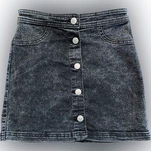 H & M Girls Black Denim Skirt
